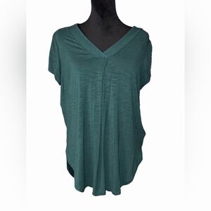 Old Navy Soft Rayon V-Neck Tee Green Stretch Short Sleeve Everyday Top